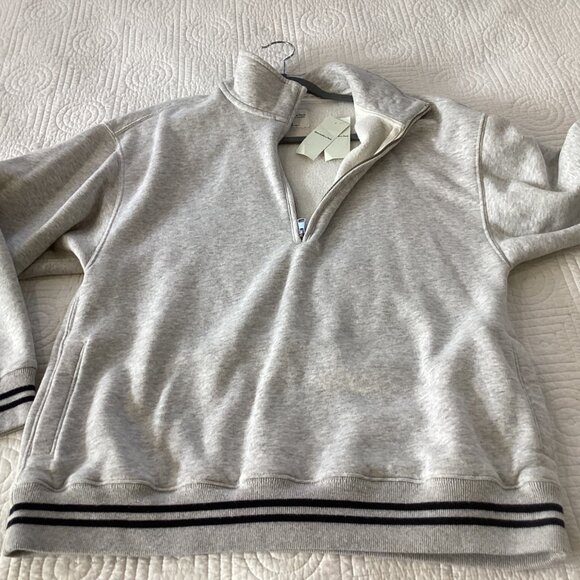 NWT Abercrombie & Fitch Gray  Quarter Zip Pullover Sweatshirt Womens Size S - Picture 8 of 12